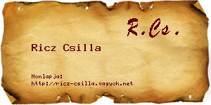 Ricz Csilla névjegykártya
